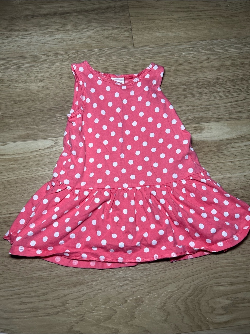 H&M Pink Polka Dot Peplum Tank Top